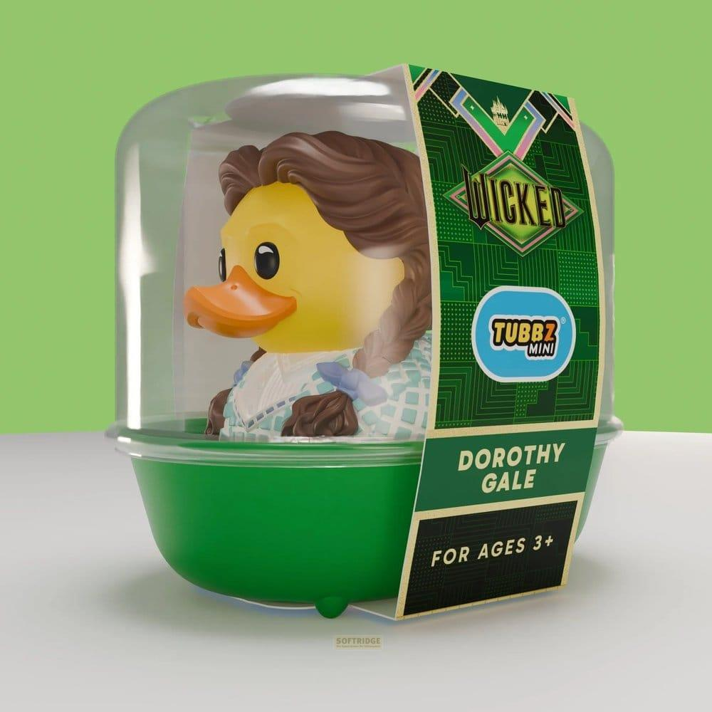 Eine Dorothy Gale Tubbz Mini-Ente in Verpackung mit grüner Basis.