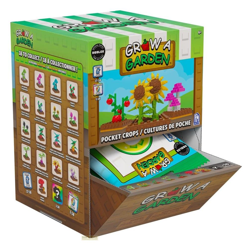 Verpackung für Grow A Garden Spielzeug mit Bildern von Sammelpflanzen.