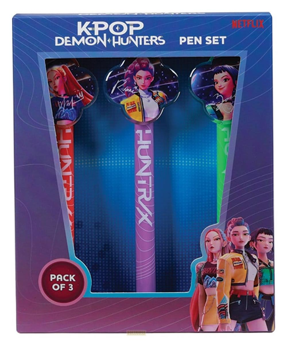 K-Pop Demon Hunters Stifte-Set mit 3 Figuren, Netflix-Lizenz.