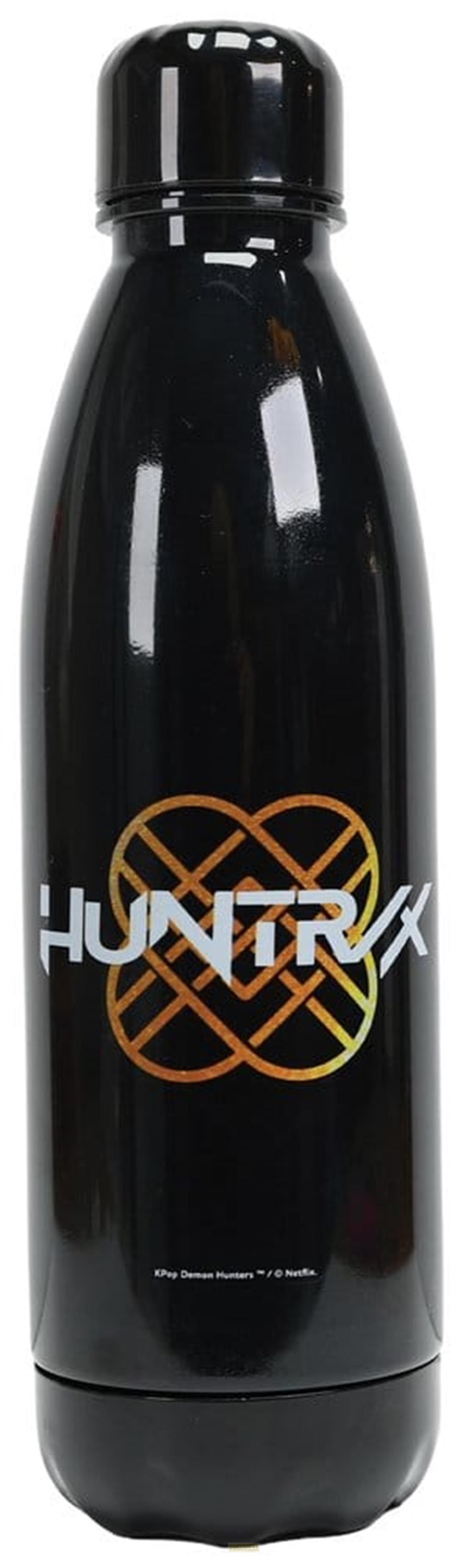Schwarze Trinkflasche mit goldenem 