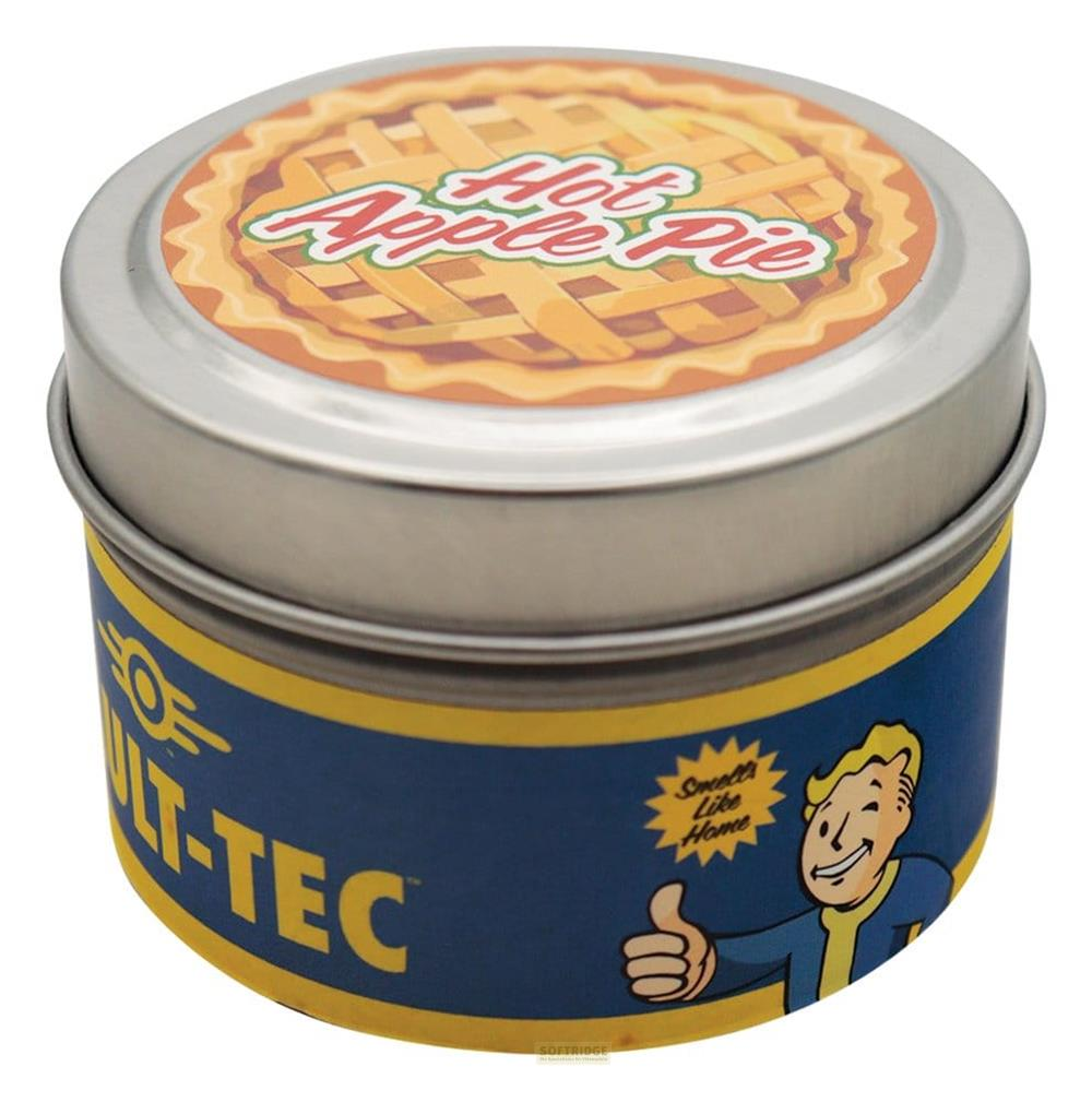 Eine Dose mit einem Apfelkuchen-Design und dem Vault-Tec-Logo.