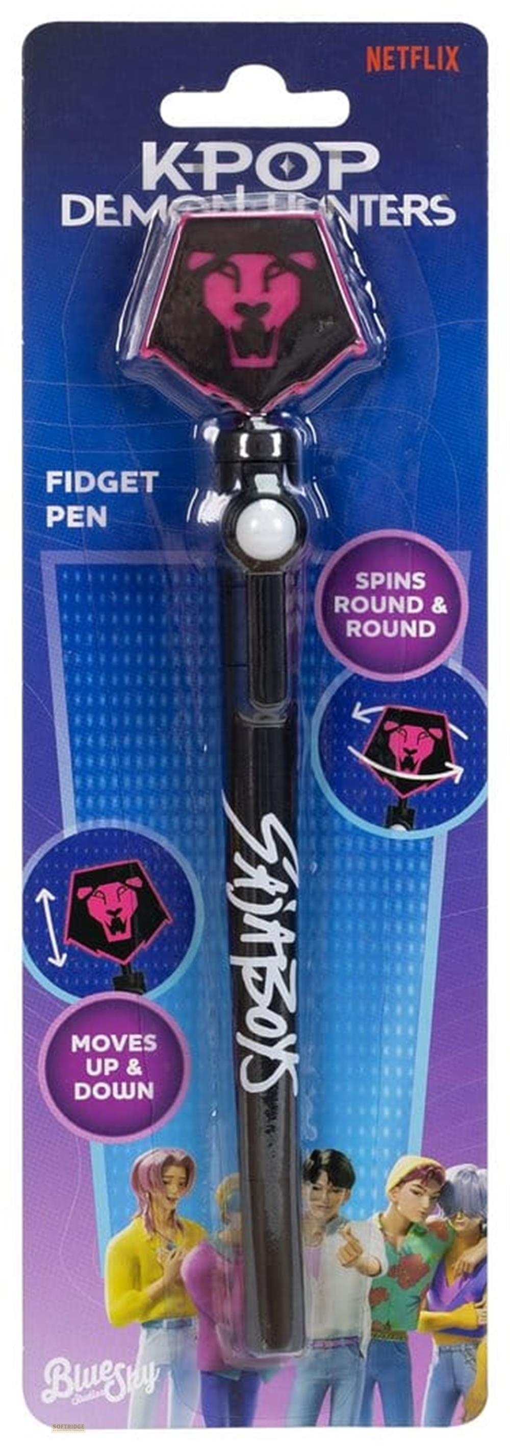 K-Pop Fidget Pen mit Löwenlogo, das sich dreht und bewegt. Netflix-Produkt.