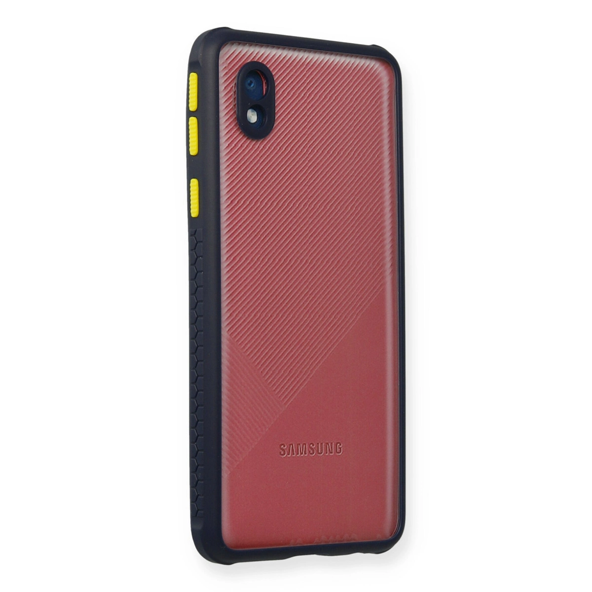 NEWFACE Samsung Galaxy A01 Core Uyumlu Miami Şeffaf Silikon Telefon Kılıfı Lacivert