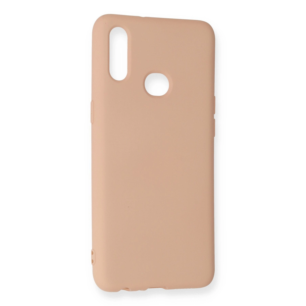 Kamera ve flaş için kesikli şeftali rengi telefon kılıfı.