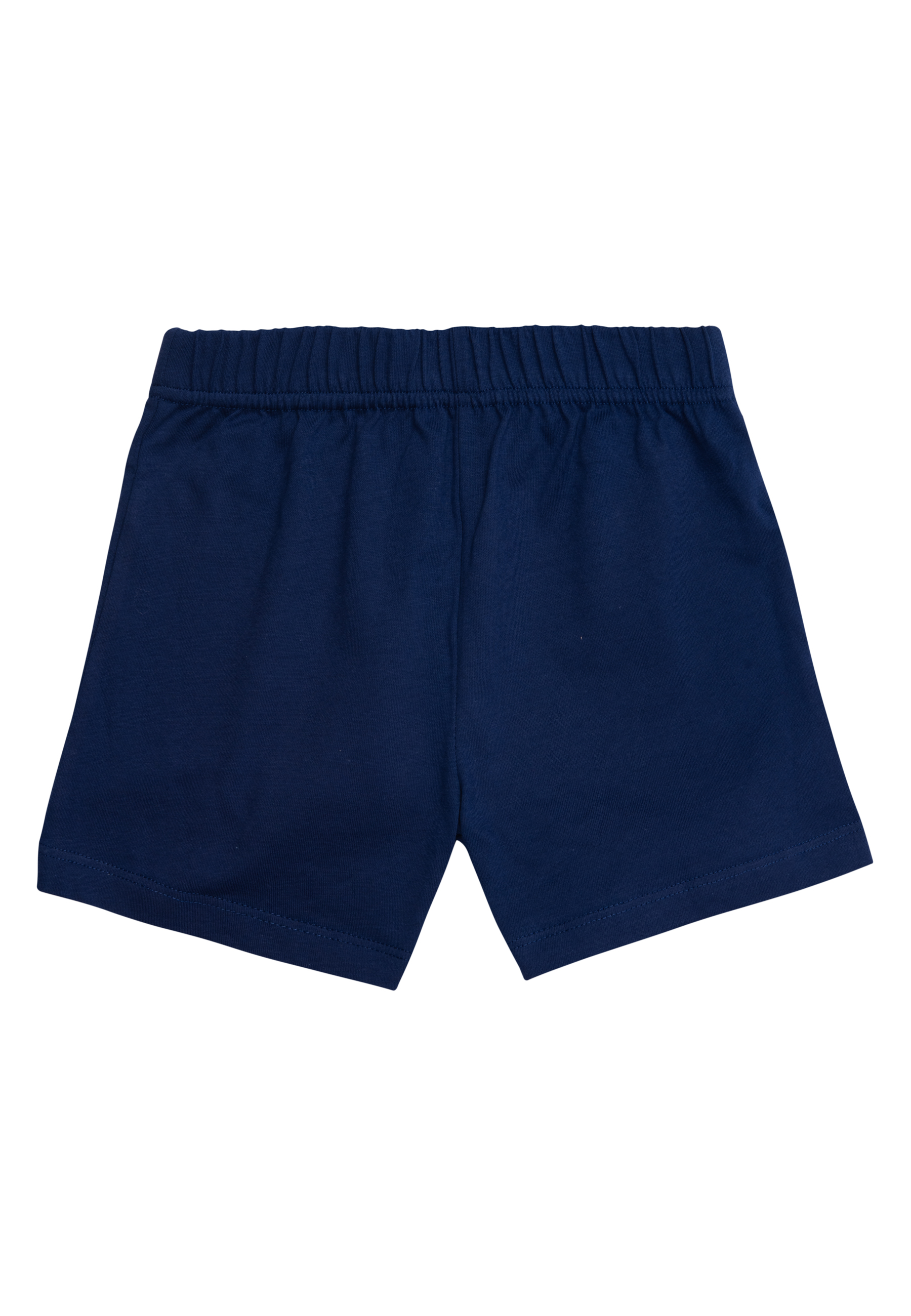Dunkelblaue kurze Hose mit elastischem Bund.