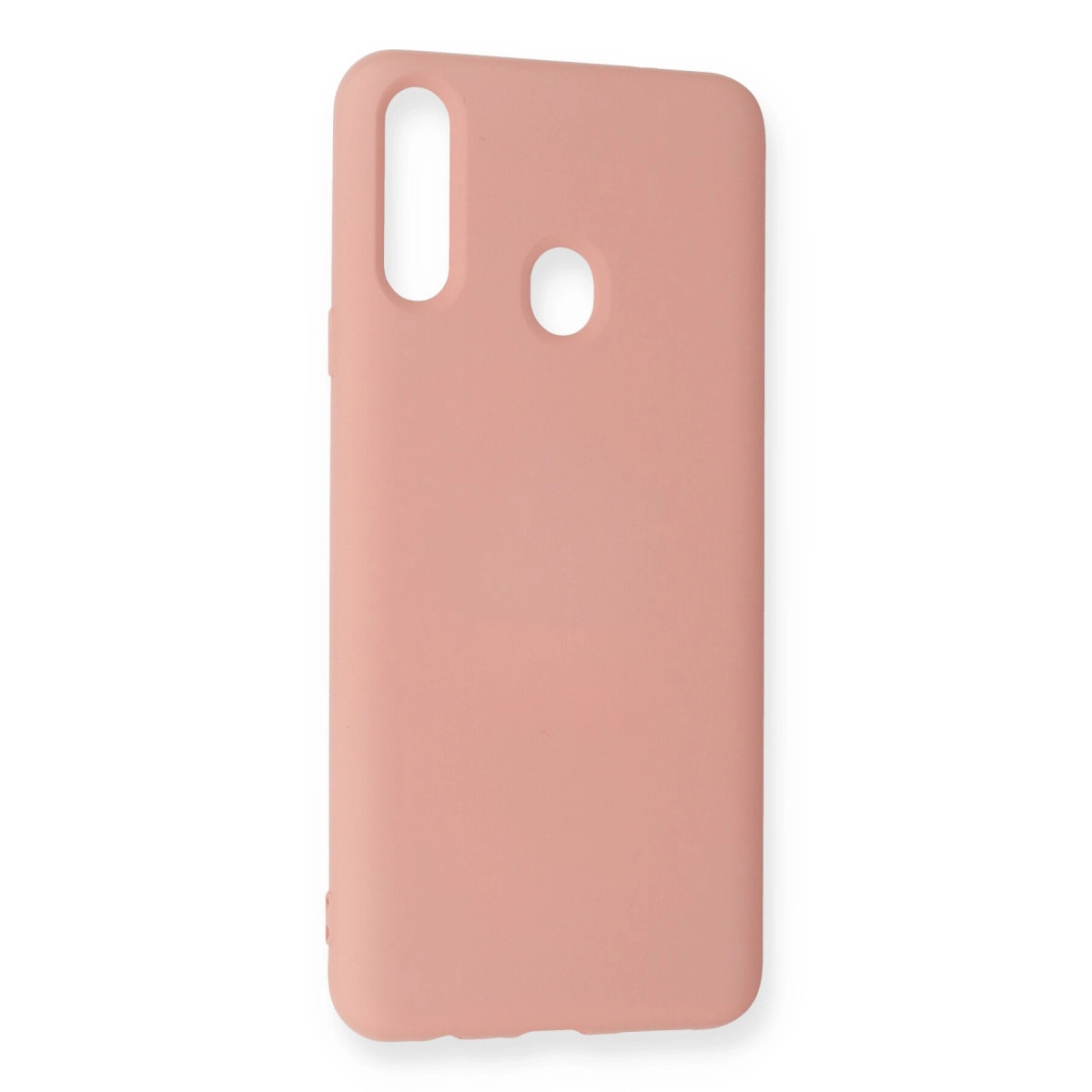 Kamera ve flaş için kesiklere sahip pembe telefon kılıfı.