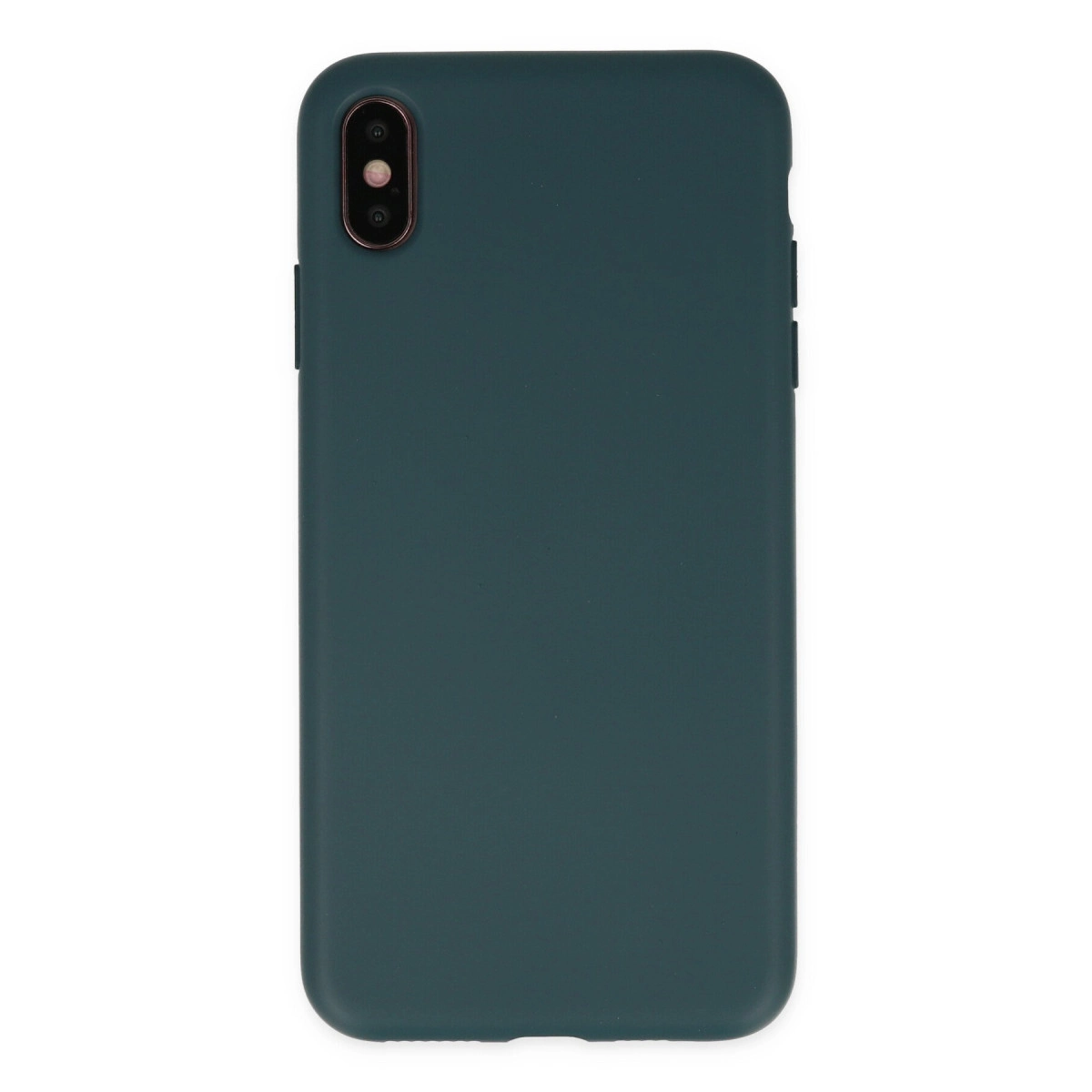 NEWFACE iPhone Xs Max Uyumlu Nano İçi Kadife Silikon Telefon Kılıfı Koyu Yeşil