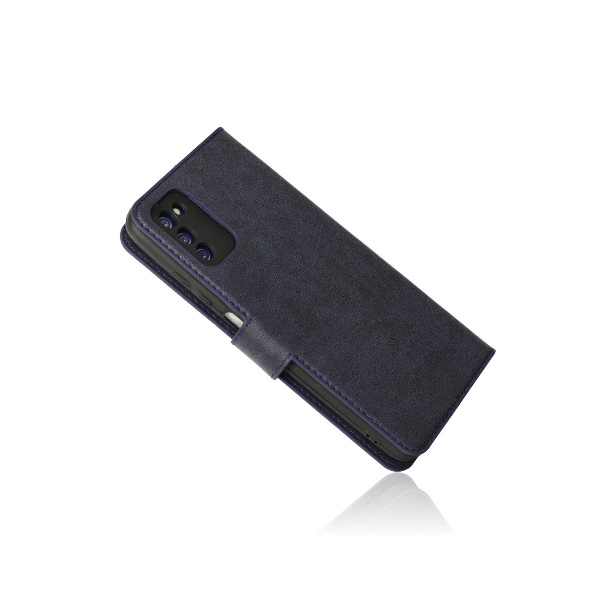 Koyu mavi kapaklı telefon kılıfı, kamera kesimli. Astarlı.