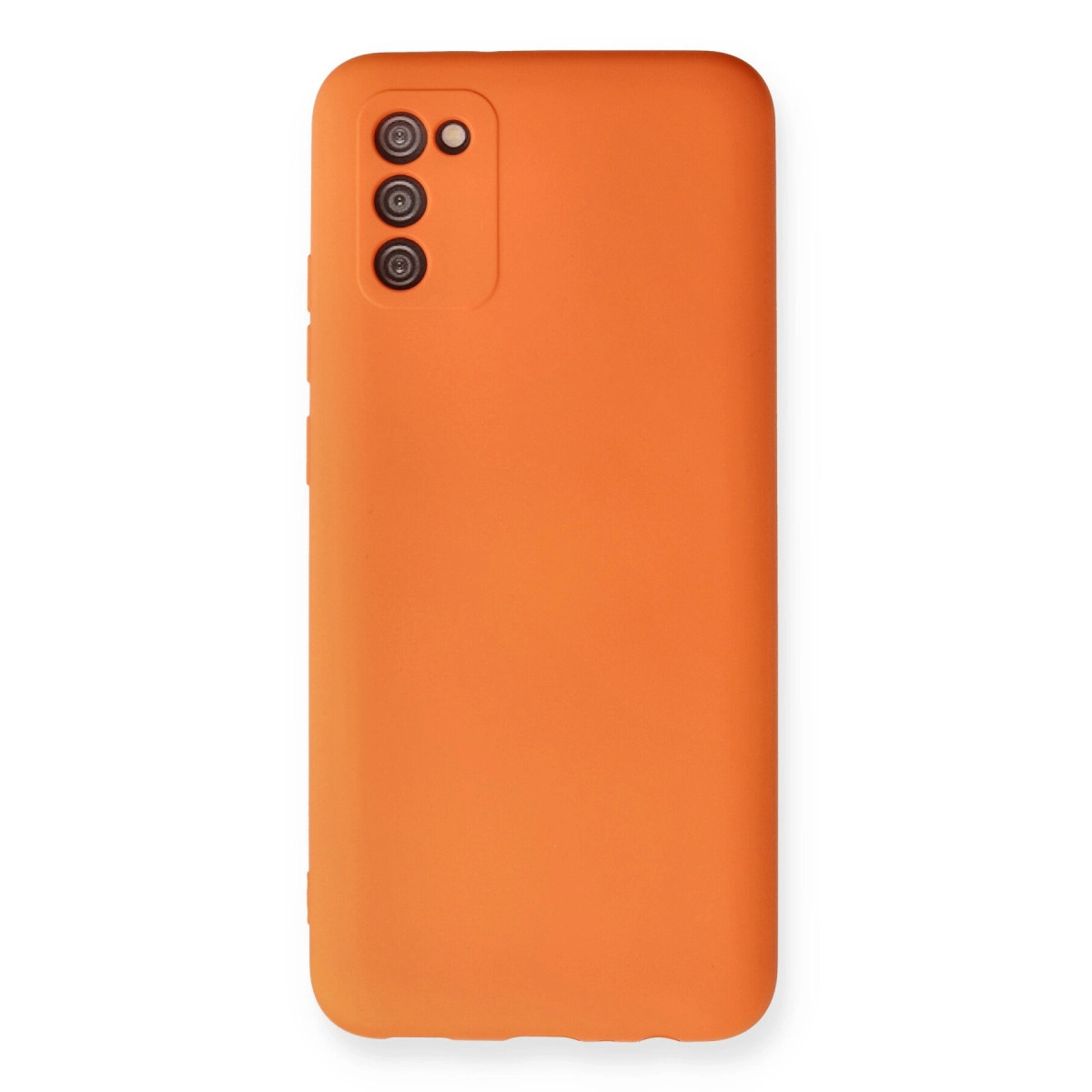 NEWFACE Samsung Galaxy A02S Uyumlu Nano İçi Kadife Silikon Telefon Kılıfı Turuncu
