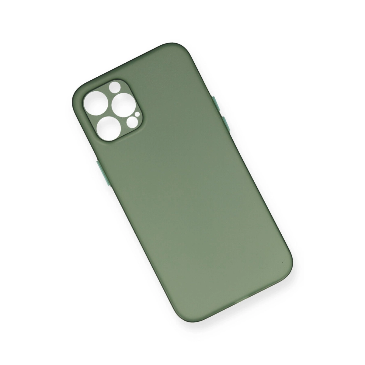 Dört kamera lens açıklığına sahip yeşil telefon kılıfı.