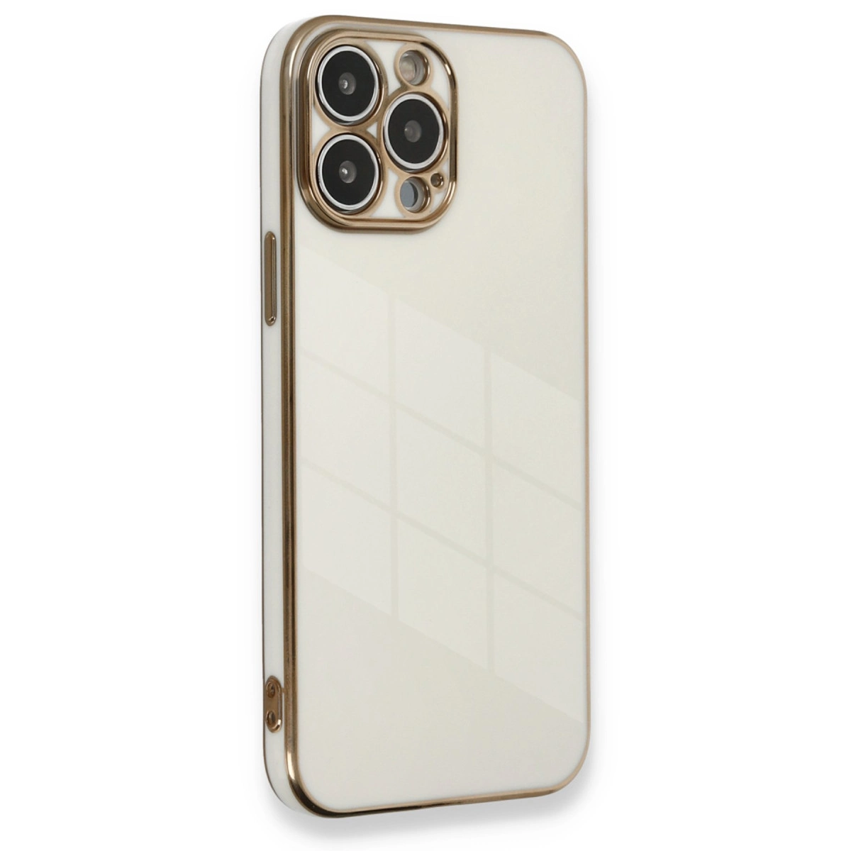 NEWFACE iPhone 13 Pro Uyumlu Volet Silikon Telefon Kılıfı Beyaz