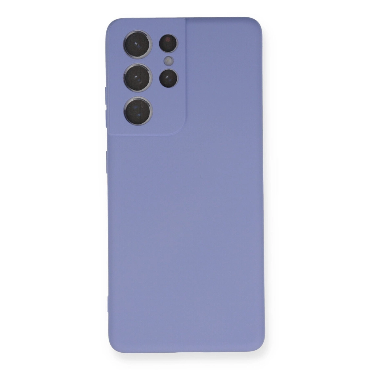 Arkada dört kamera lensli mor telefon kılıfı.
