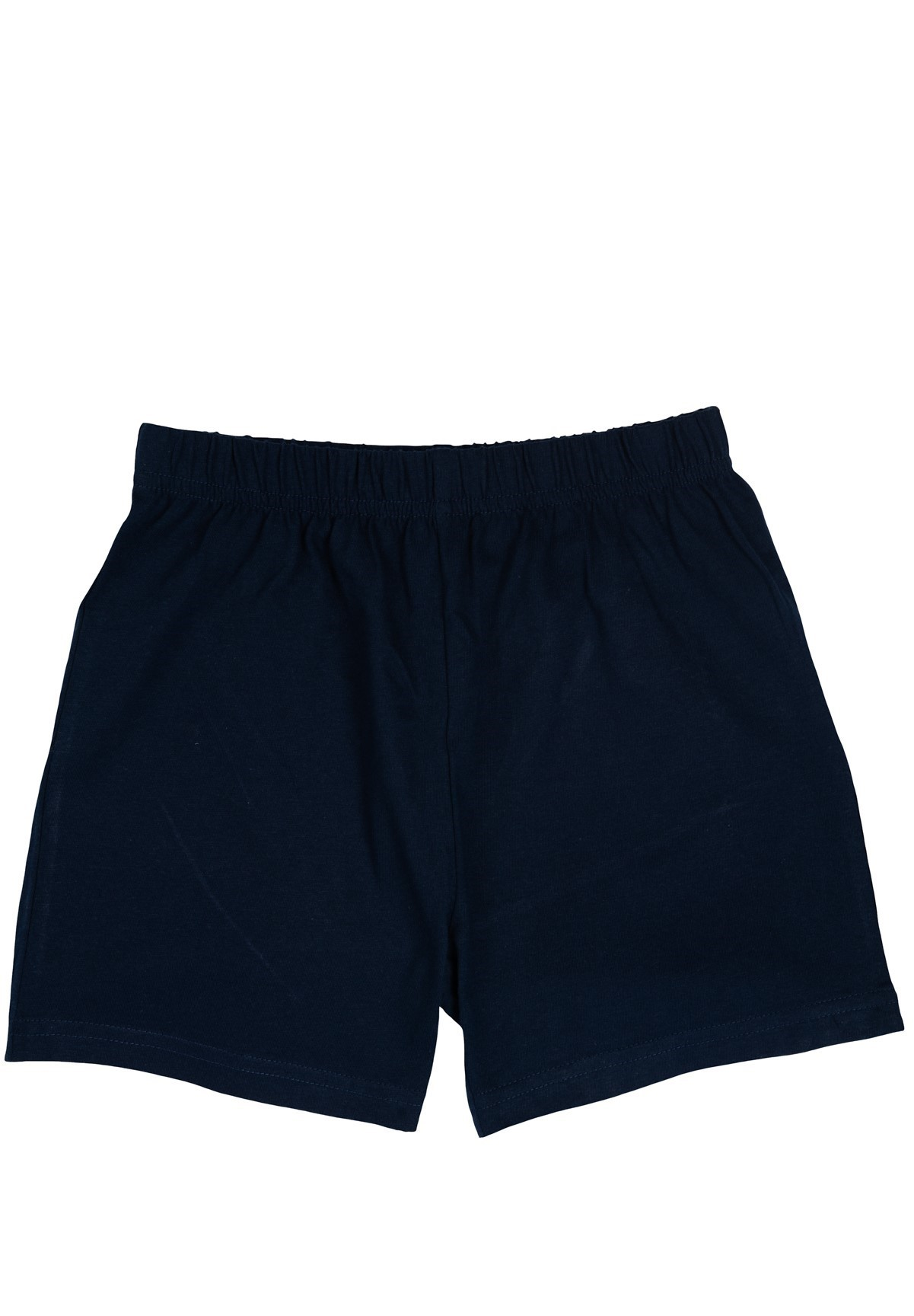 Dunkelblaue Shorts mit elastischem Bund.