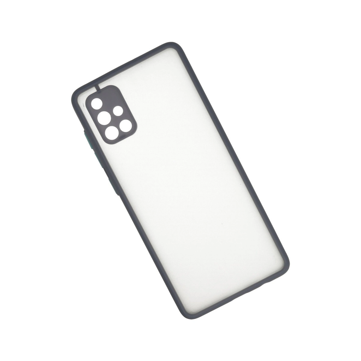 Siyah kenarlı ve kamera modüllü şeffaf telefon kılıfı.