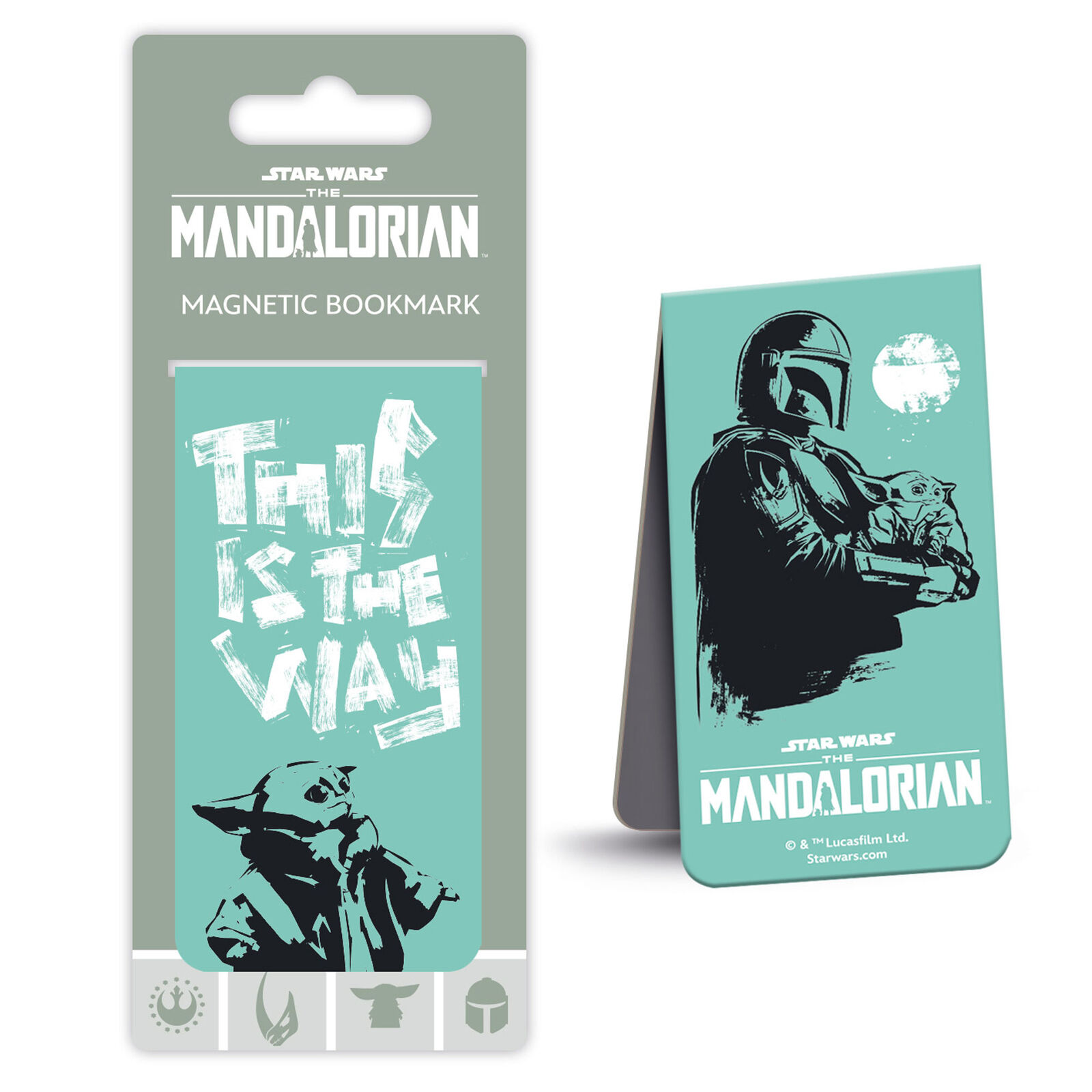 Ein Lesezeichen mit Mandalorianer und Grogu. Text: This is the way.