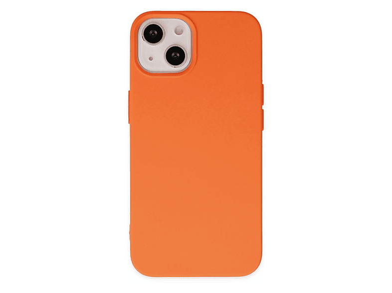 NEWFACE iPhone 14 Plus Uyumlu Nano İçi Kadife Silikon Telefon Kılıfı Turuncu
