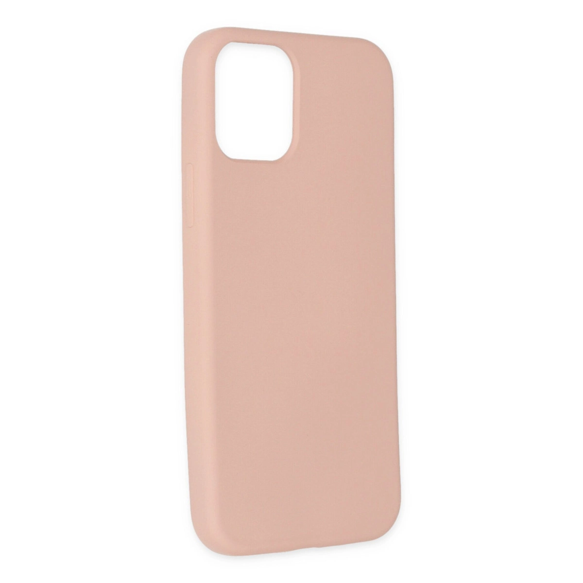 Kamera kesimli pembe telefon kılıfı, beyaz arka plan üzerinde.
