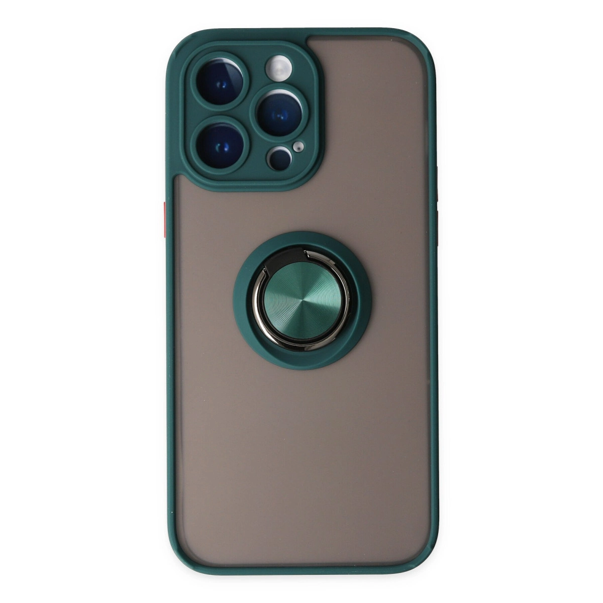 NEWFACE iPhone 14 Pro Uyumlu Montreal Yüzüklü Silikon Kapak Telefon Kılıfı Yeşil