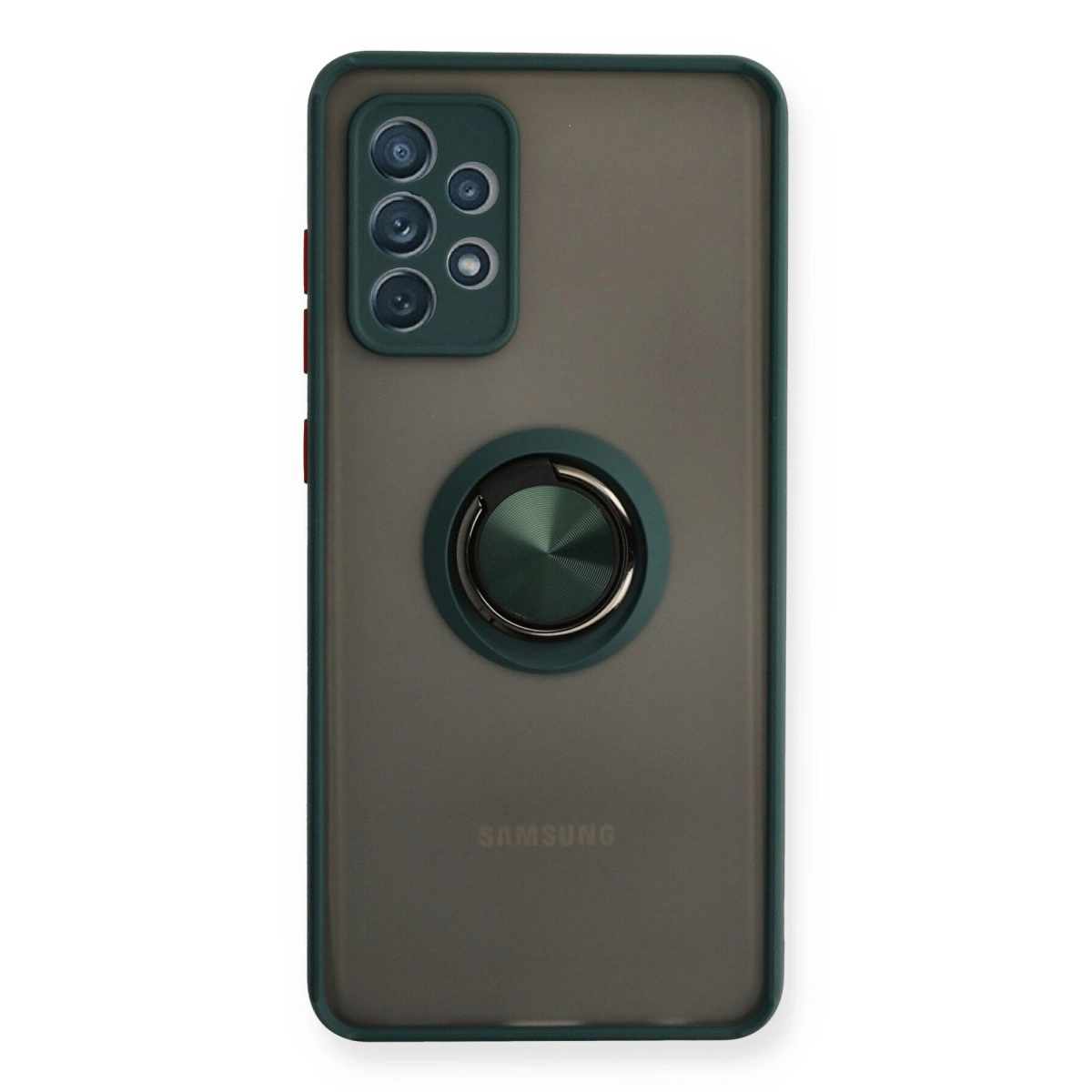 NEWFACE Samsung Galaxy A72 Uyumlu Montreal Yüzüklü Silikon Kapak Telefon Kılıfı Yeşil