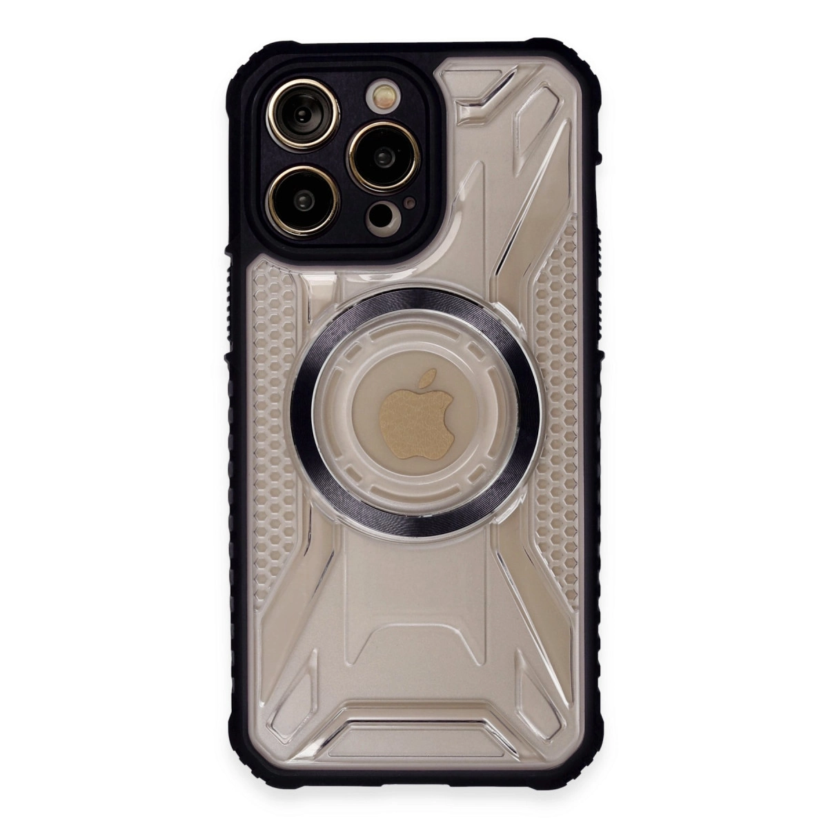 NEWFACE iPhone 13 Pro Uyumlu Prag Magneticsafe Kapak Telefon Kılıfı Siyah