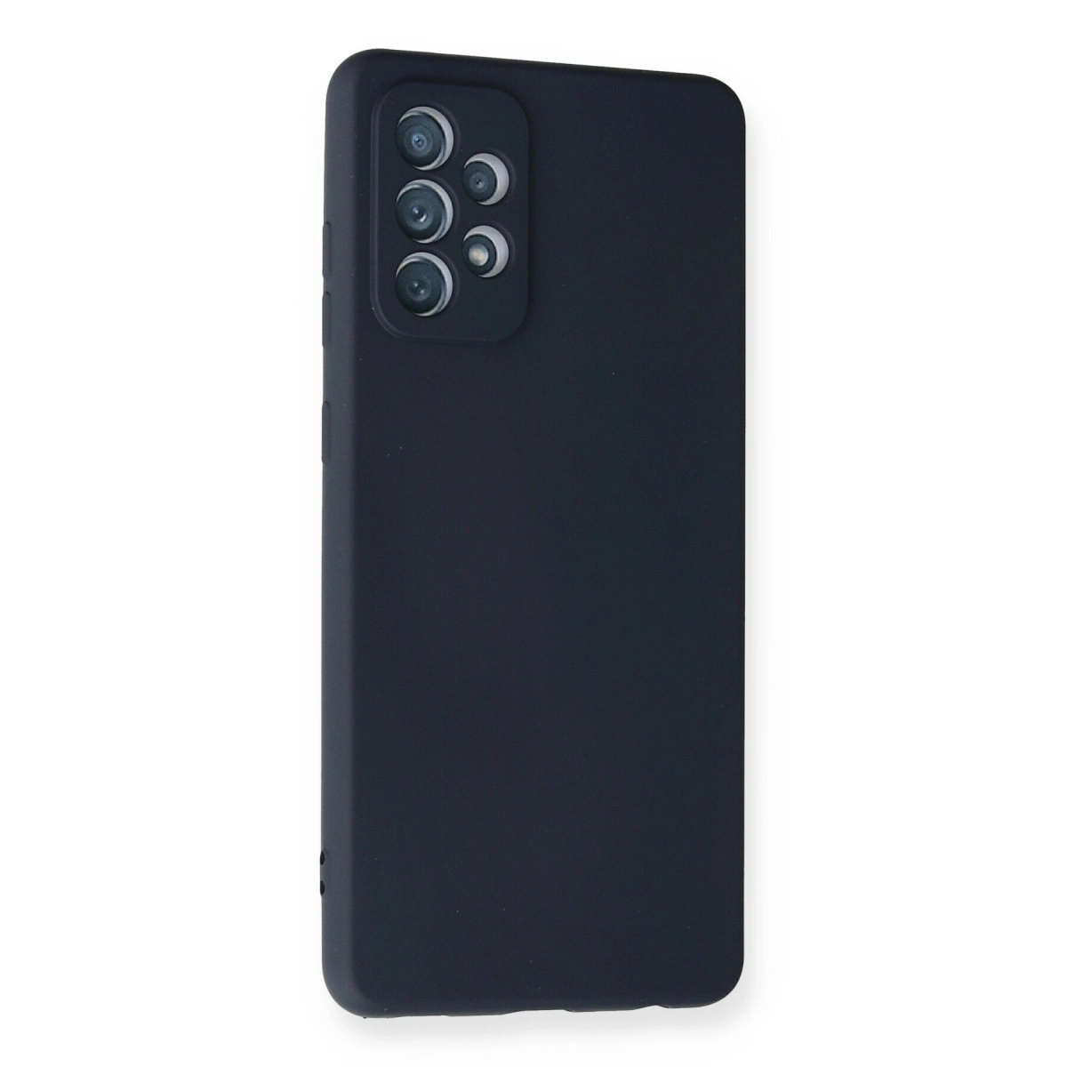 Arkada altı lensli kamera dizilimine sahip koyu gri telefon kılıfı.