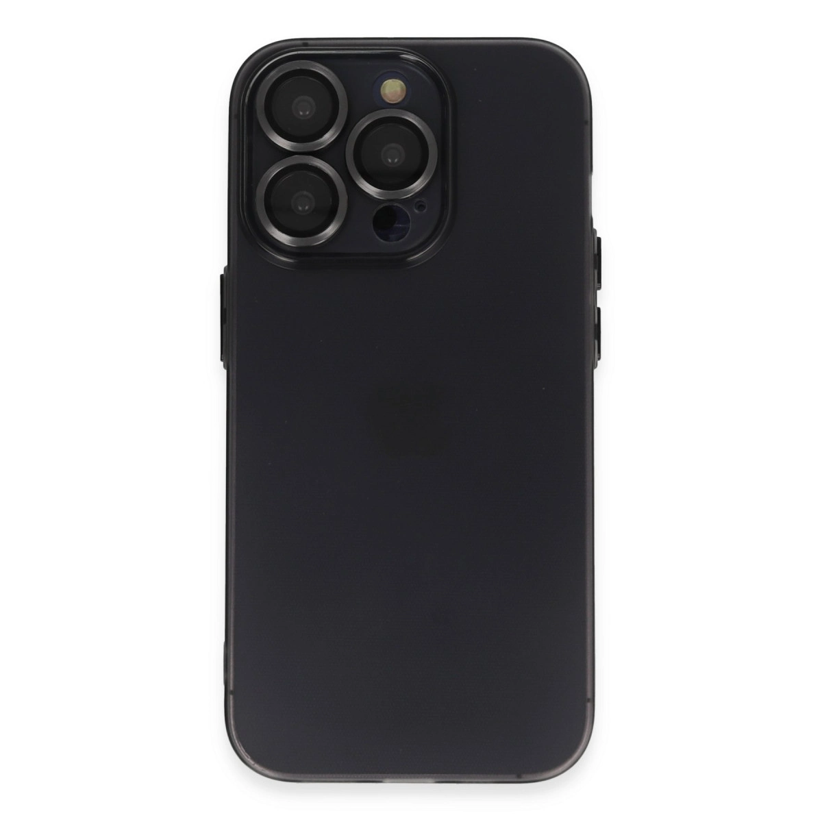 NEWFACE iPhone 14 Pro Uyumlu Luko Lens Silikon Telefon Kılıfı Siyah