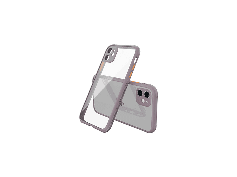 NEWFACE iPhone 12 Mini Uyumlu Miami Şeffaf Silikon Telefon Kılıfı Açık Mor