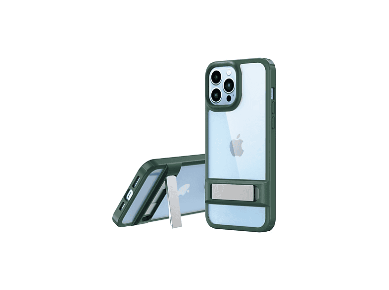 NEWFACE iPhone 13 Pro Max Uyumlu Rolet Stand Kapak Telefon Kılıfı Yeşil