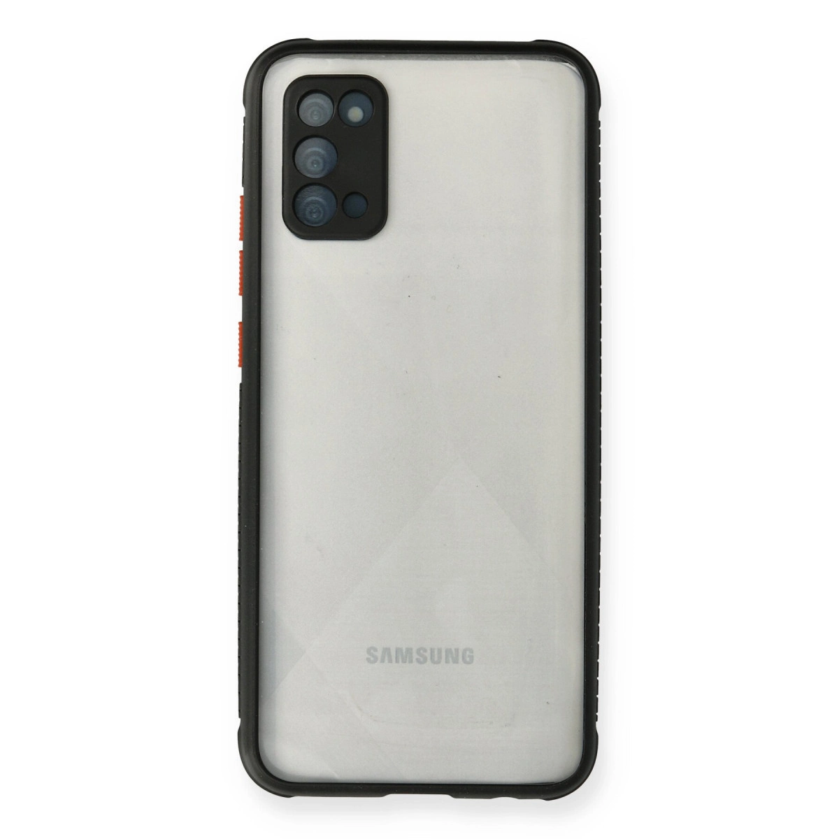 NEWFACE Samsung Galaxy A02S Uyumlu Miami Şeffaf Silikon Telefon Kılıfı Siyah
