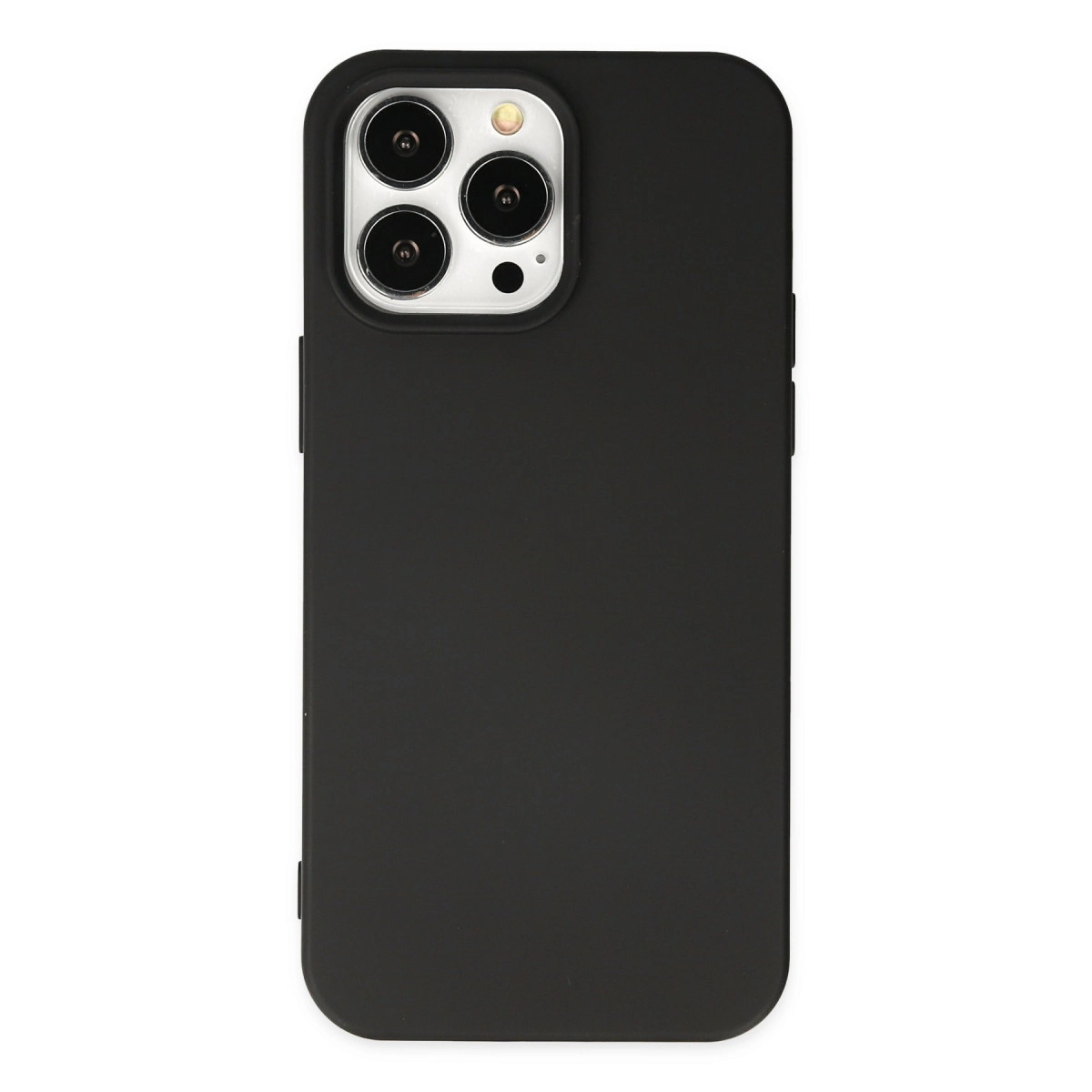 NEWFACE iPhone 14 Pro Max Uyumlu Nano İçi Kadife Silikon Telefon Kılıfı Siyah