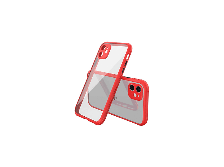 NEWFACE iPhone 12 Mini Uyumlu Miami Şeffaf Silikon Telefon Kılıfı Kırmızı