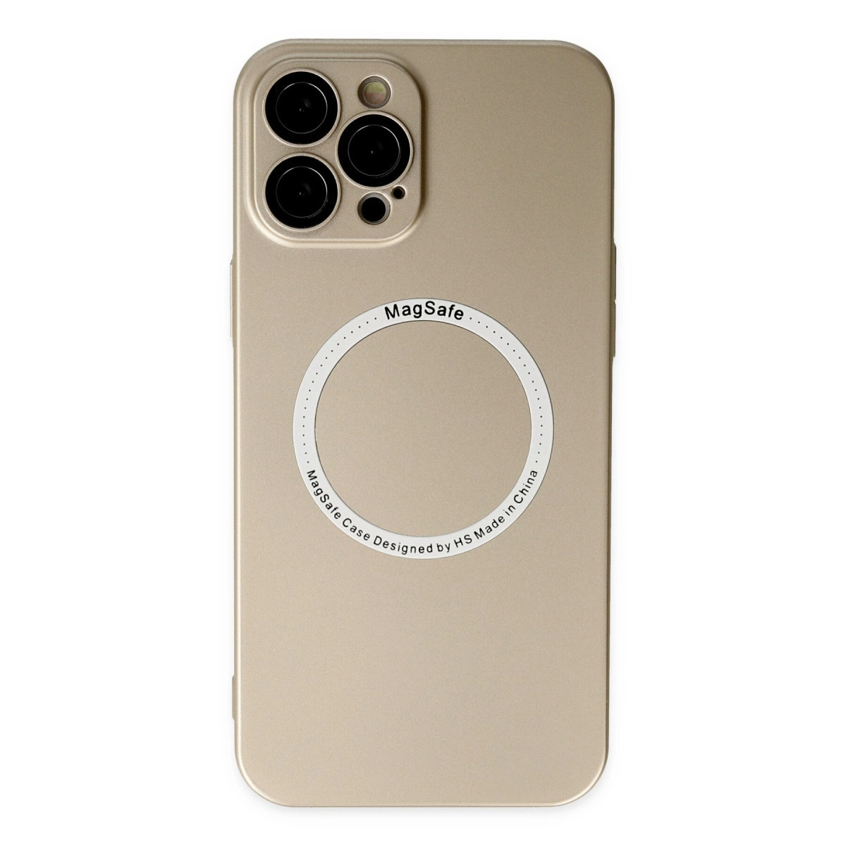 NEWFACE iPhone 12 Pro Uyumlu Jack Magneticsafe Lens Silikon Telefon Kılıfı Gold