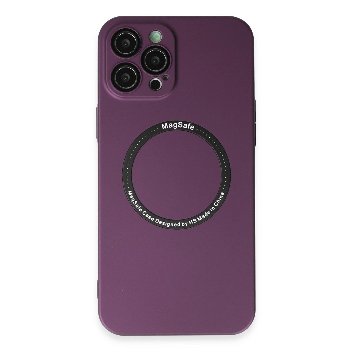 NEWFACE iPhone 12 Pro Uyumlu Jack Magneticsafe Lens Silikon Telefon Kılıfı Mürdüm