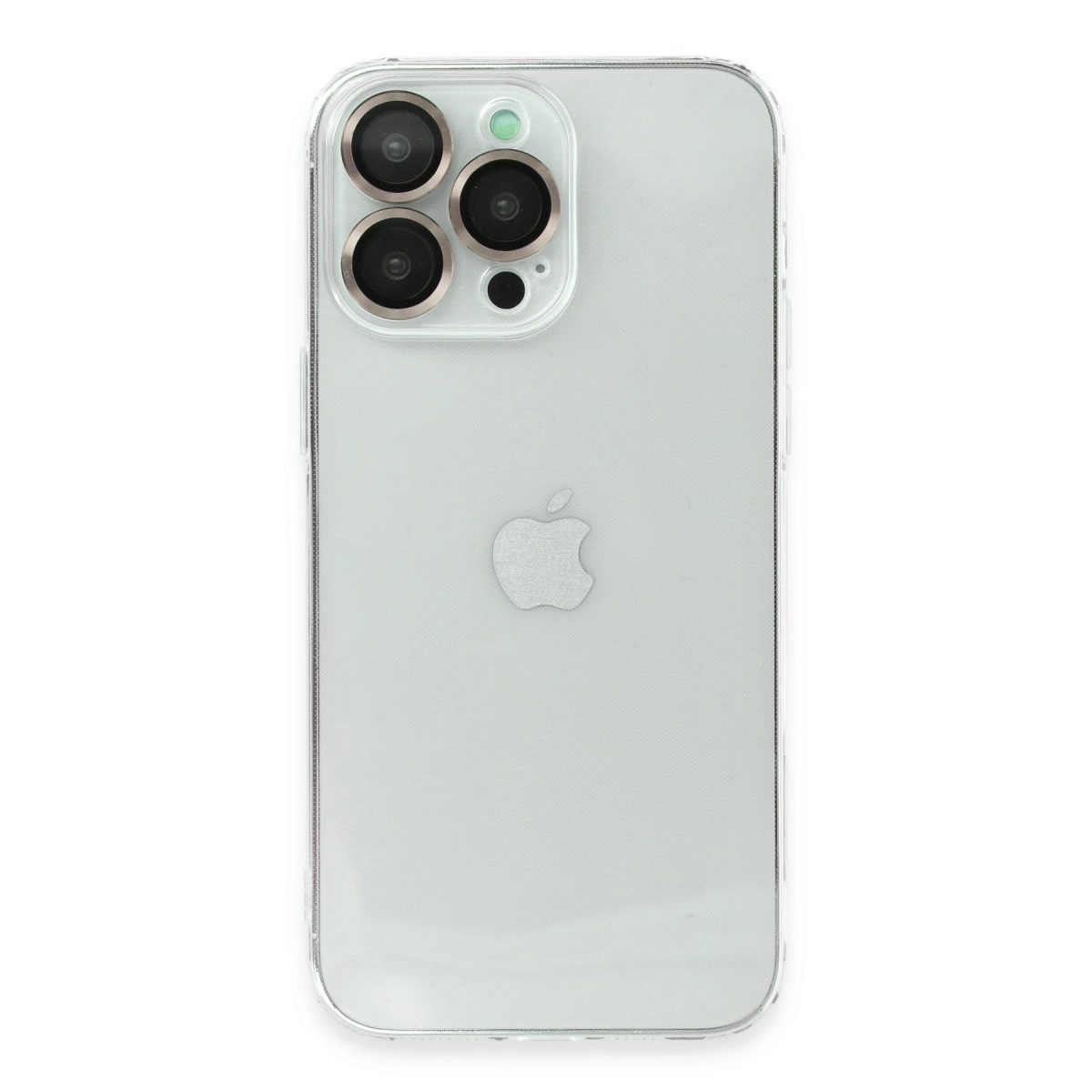 NEWFACE iPhone 13 Pro Uyumlu Luko Lens Silikon Telefon Kılıfı Gold