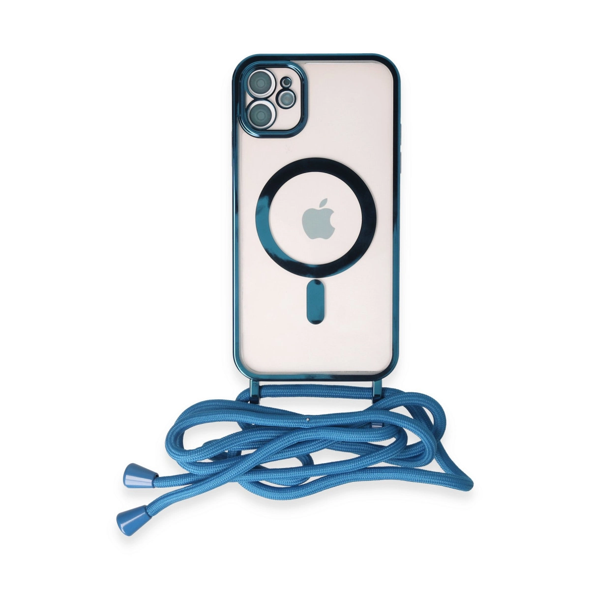 NEWFACE iPhone 11 Uyumlu Divo Lazer Askılı Magsafe Kapak Telefon Kılıfı Sierra Blue