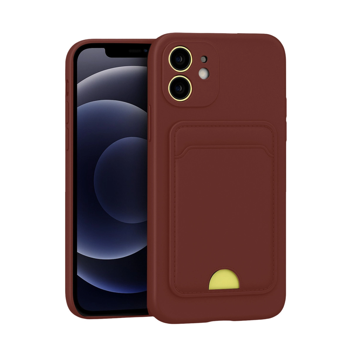 NEWFACE iPhone 11 Uyumlu Kelvin Kartvizitli Silikon Telefon Kılıfı Bordo