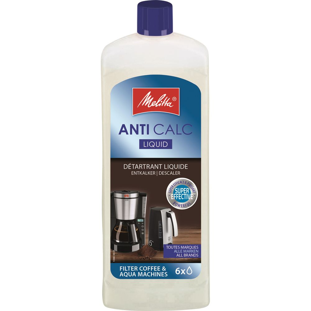 Melitta Anti Calc Flüssigentkalker für Kaffeemaschinen, 6x 200ml Flasche.
