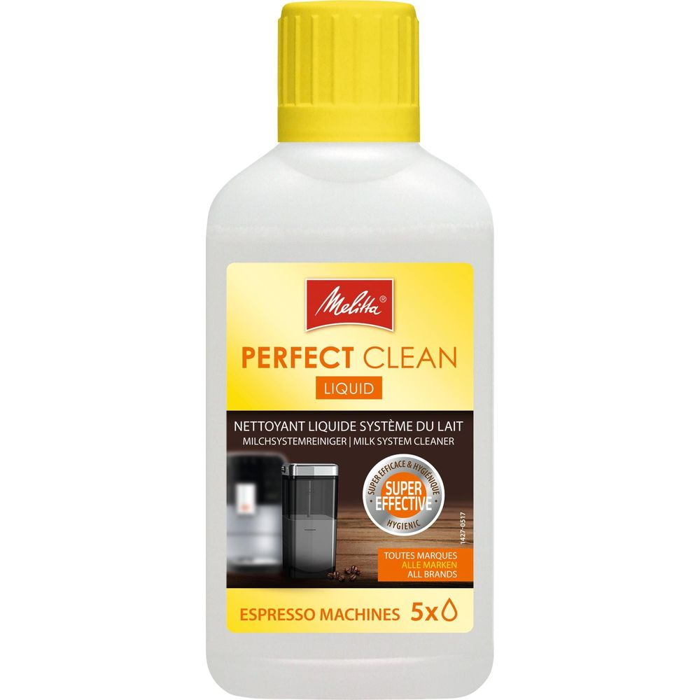 Melitta Perfect Clean Flüssigkeit für Espressomaschinen mit Milchsytemreiniger.