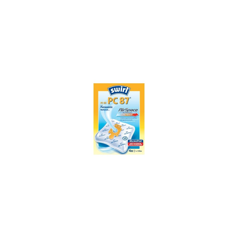 Swirl PC 87 Staubsaugerbeutel: 4 + 1 Filterpackung, MicroPor Anti-Allergen Technologie.