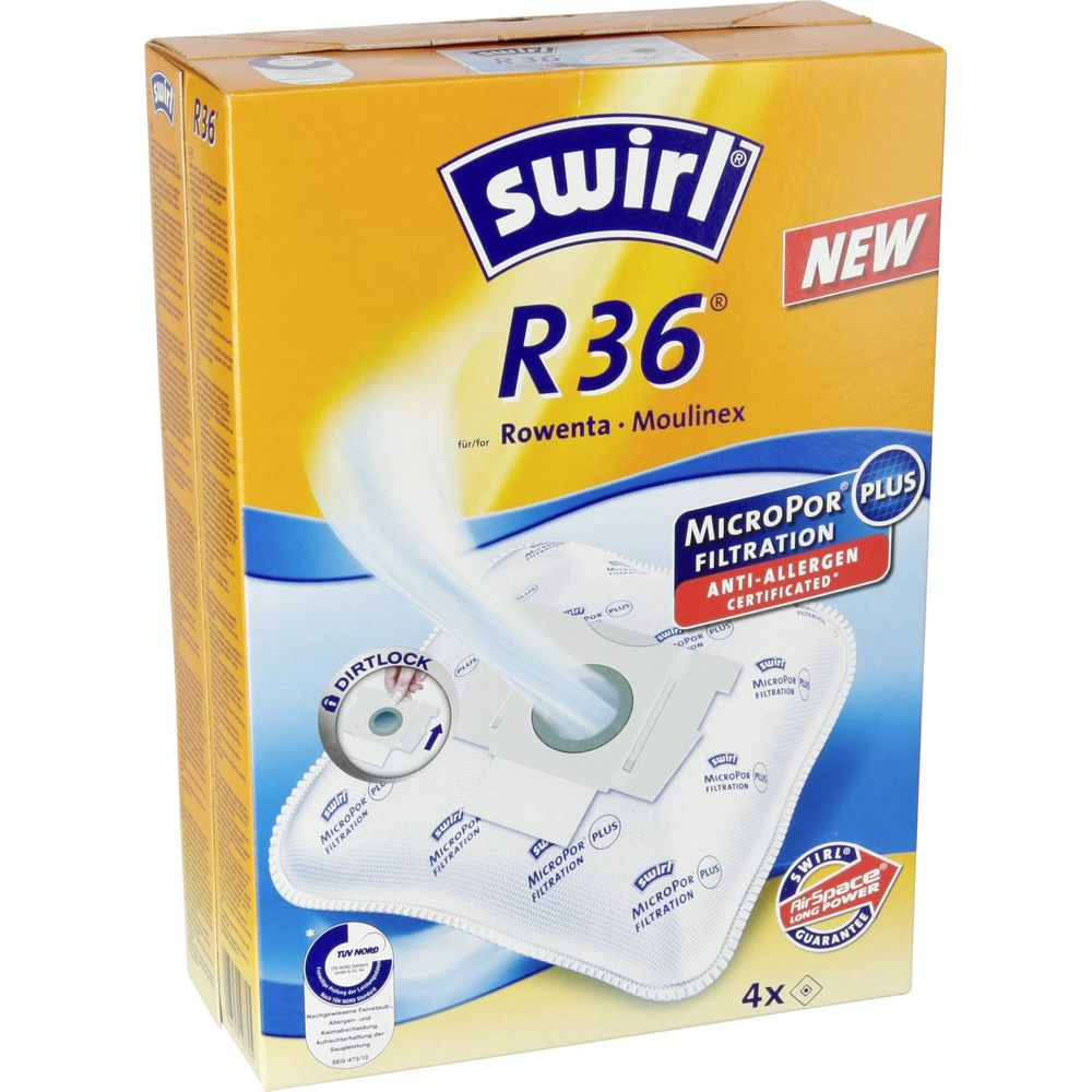 Packung Swirl R36 Staubsaugerbeutel, für Rowenta & Moulinex, neu
