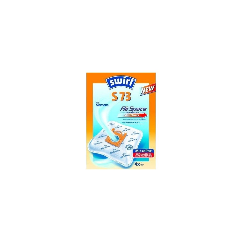 Packung Swirl S73 Staubsaugerbeutel mit AirSpace Technologie