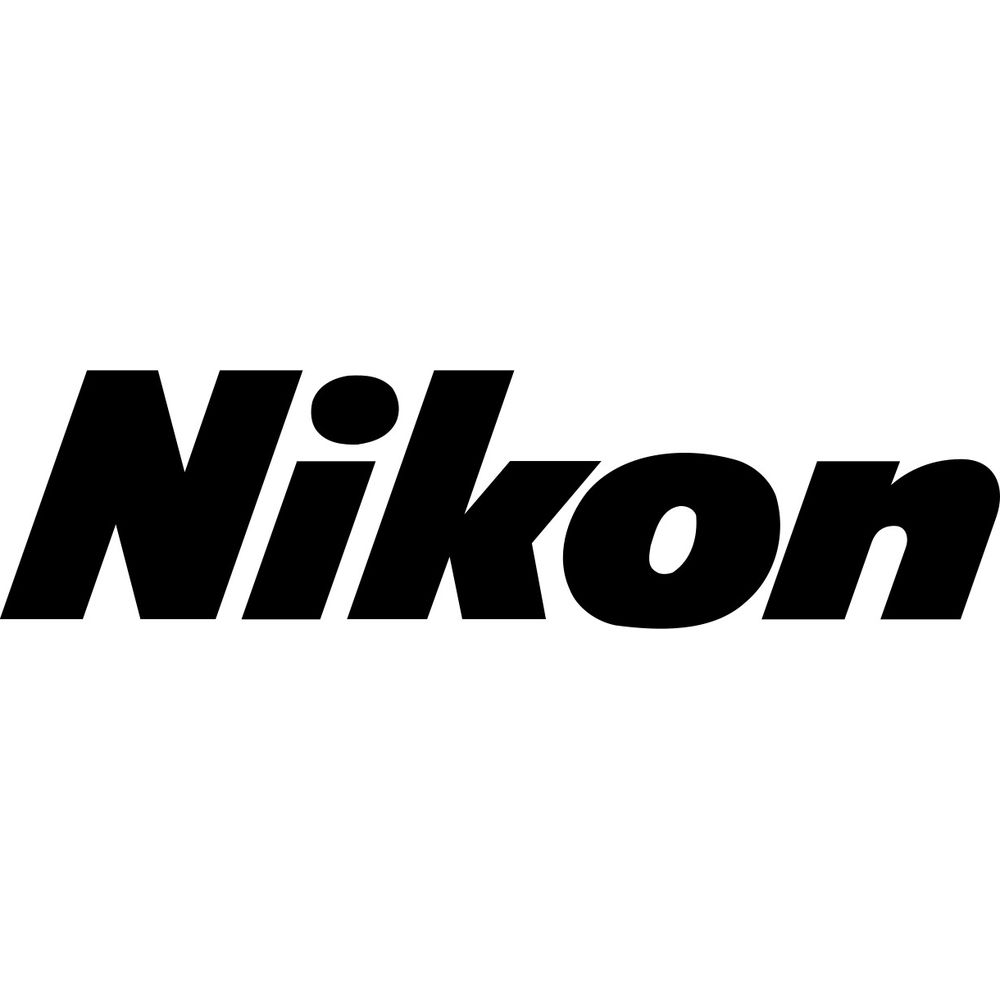 Das Nikon-Logo in schwarzer Schrift auf weißem Hintergrund.