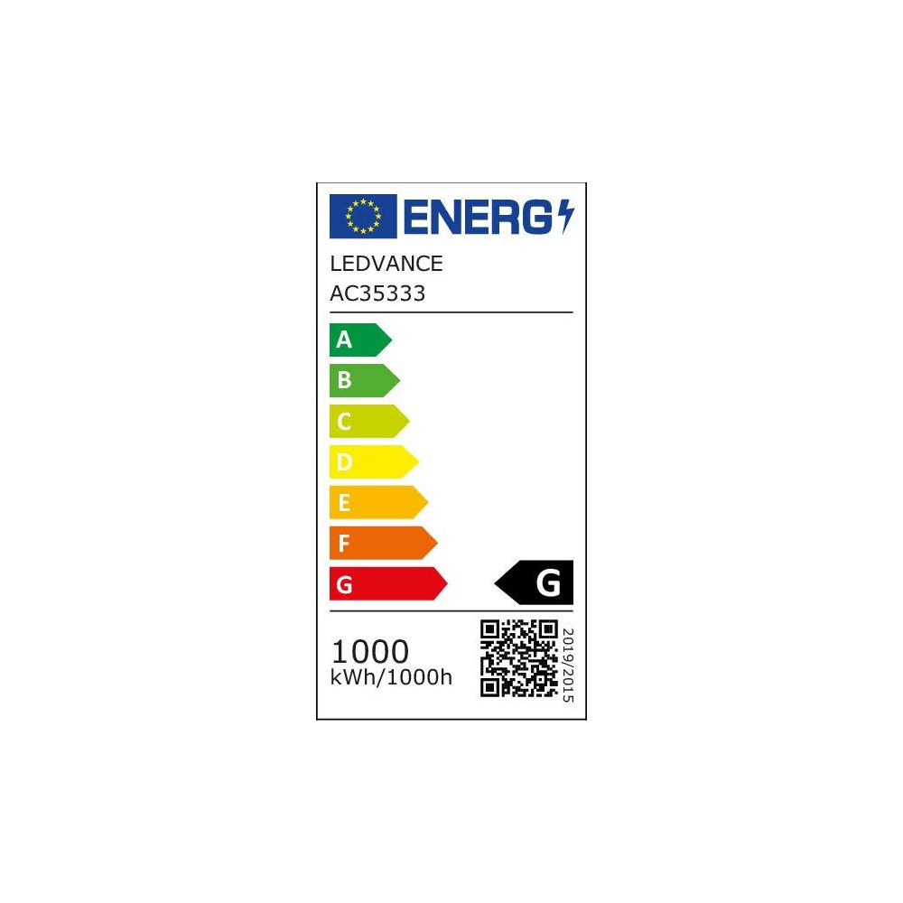 Etichetta energetica LEDVANCE AC35333, classe G.
