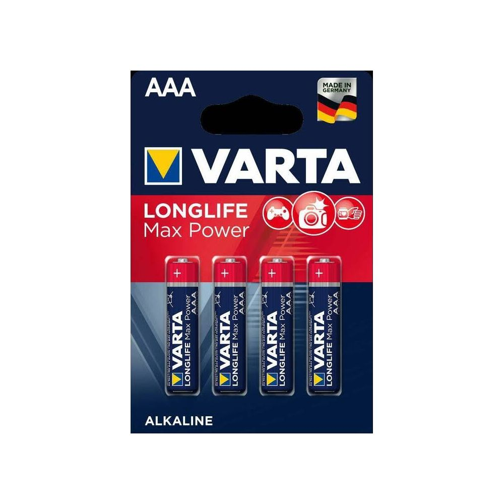 Varta AAA batteries, pack of 4, Made in Germany, Longlife Max Power