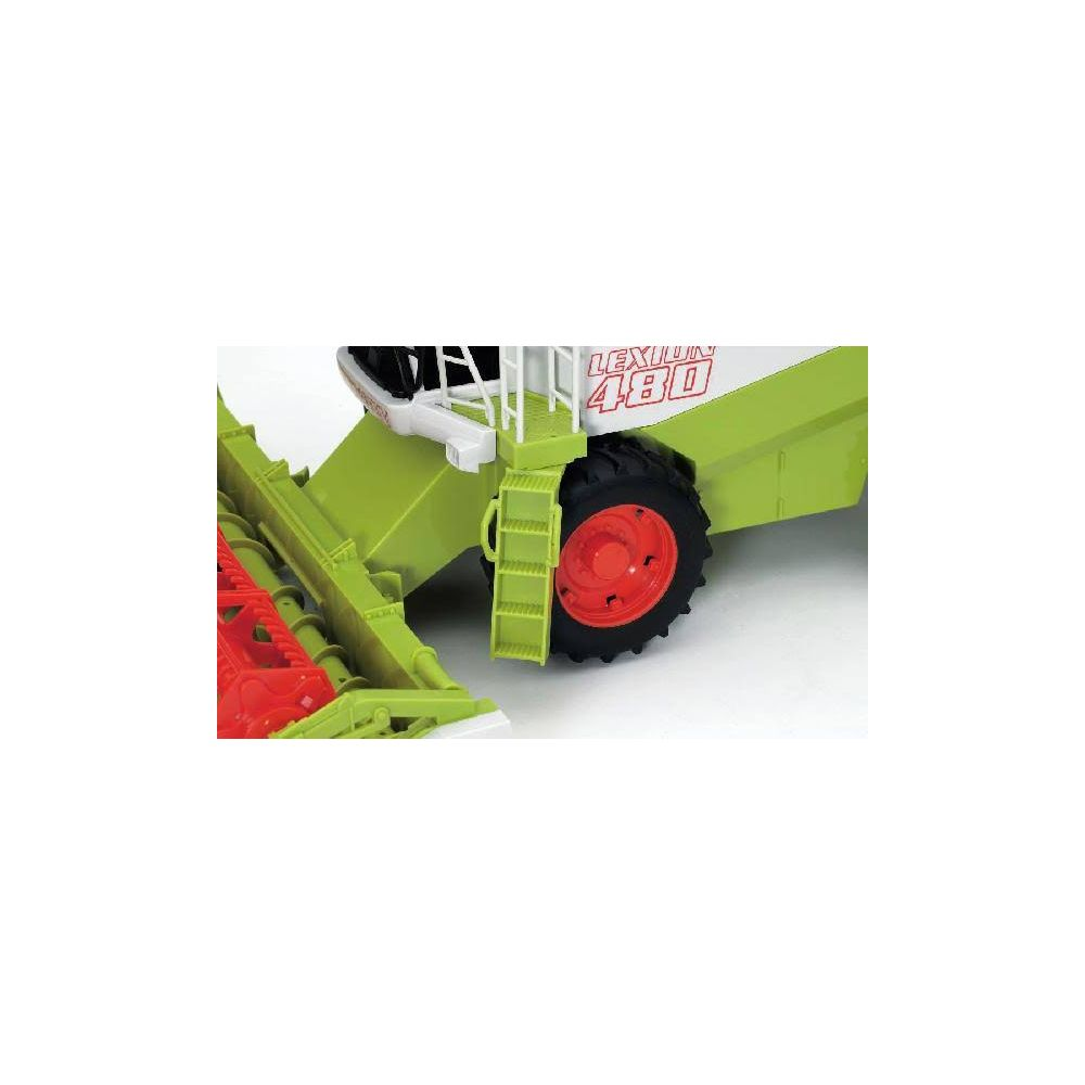 Zielona kombajn ze czerwonymi akcentami i napisem LEXION 480.