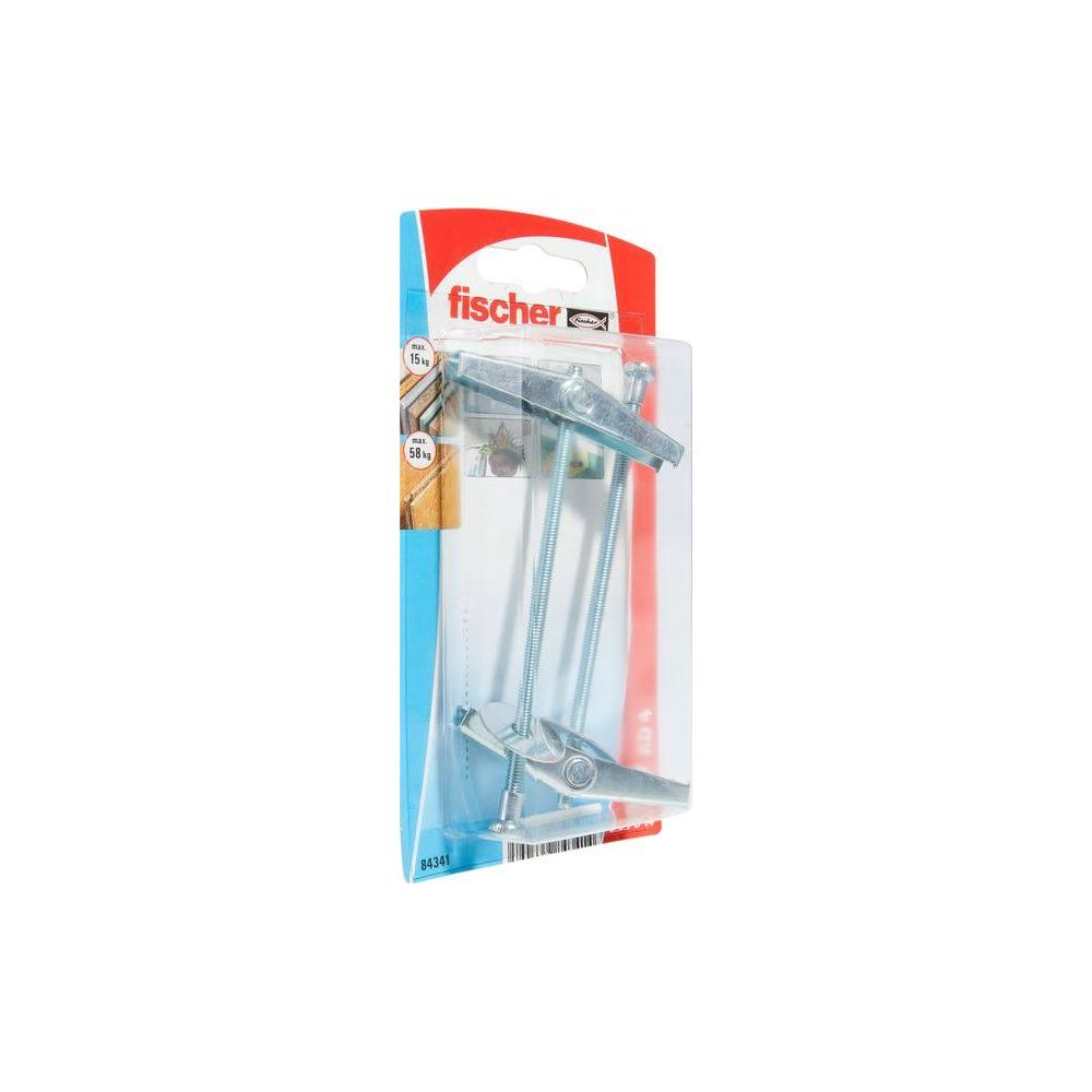 Fischer Spreizdübel im Blisterpack, silberfarben, mit Schrauben.
