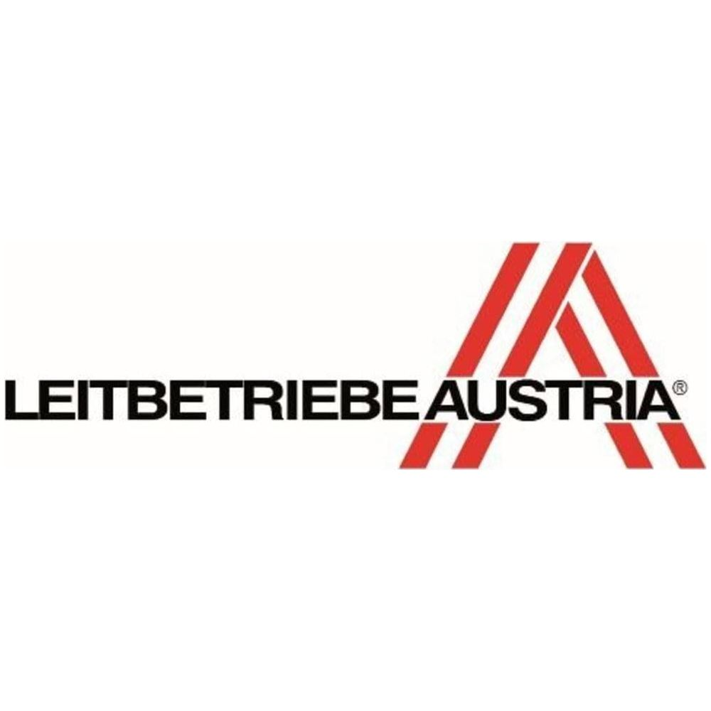Logo avec des rayures rouges formant un 'A' et le texte 'LEITBETRIEBE AUSTRIA'.