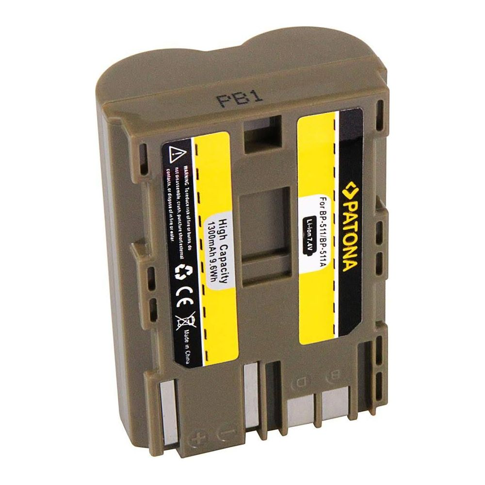 Batterie PATONA marron avec étiquette jaune, 1300mAh, 7.4V.