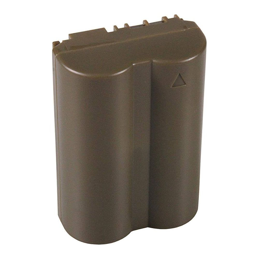 Batterie marron avec un triangle et des encoches dessus.