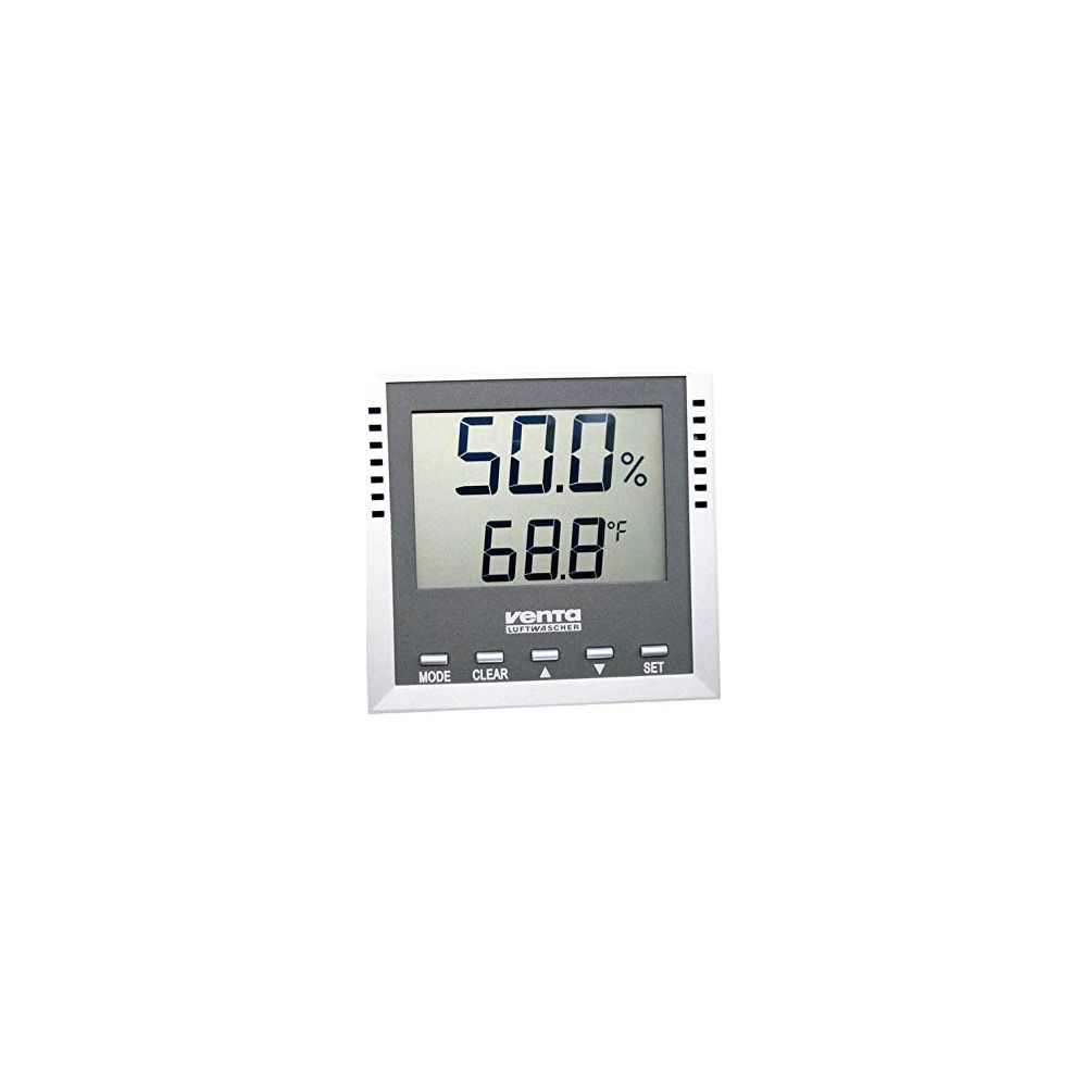 Ein digitales Hygrometer zeigt 50,0 % Luftfeuchtigkeit und 68,8 °F an.